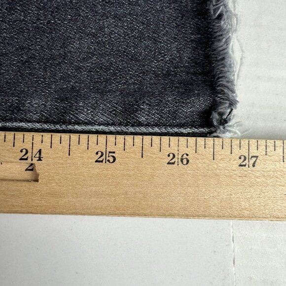 Paige Jeans Women 28x26* Cindy Cropped Straight Black Faded Raw Hem Denim Tag 27 - Picture 12 of 16